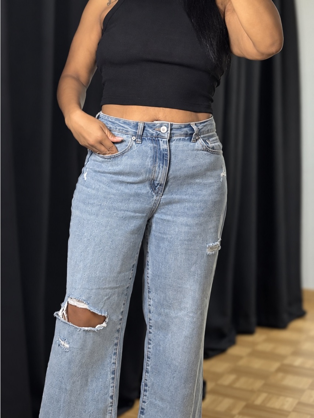 Rewash Light Blue High-Rise Flare Jeans - Women